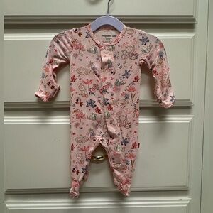 Magnetic Me Pink Floral Modal Magnetic Footie Newborn 5–8 lbs